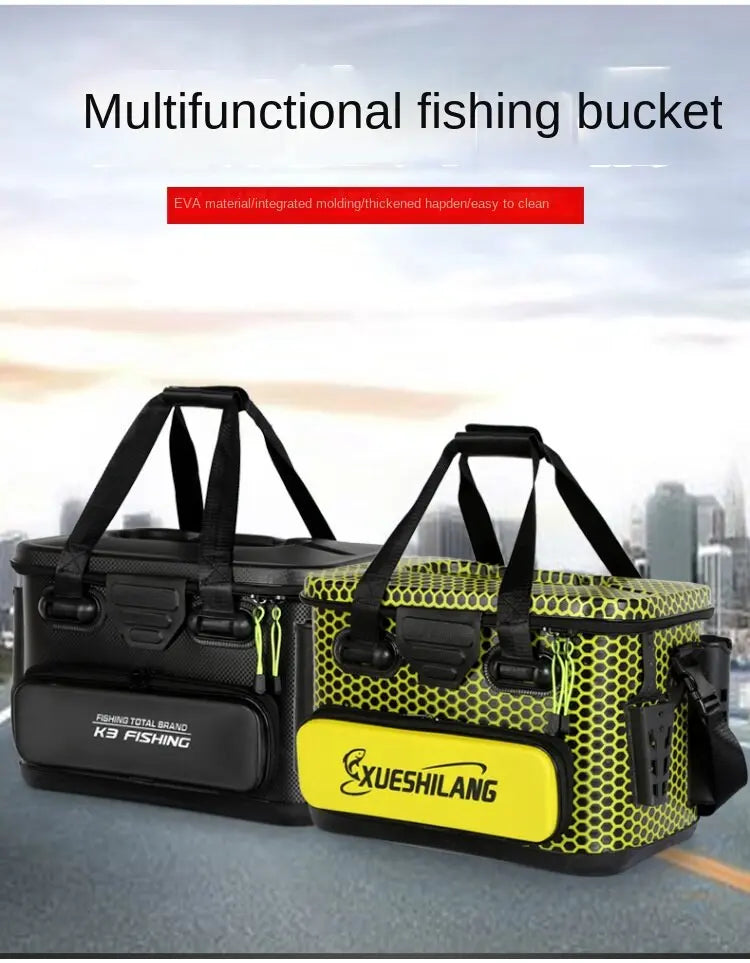 Fishing Bucket Thickened Fish Bucket Live Fish Bucket Can Be Folded Into  One Piece Fish Bucket (Size : 45L) : : Sports & Outdoors